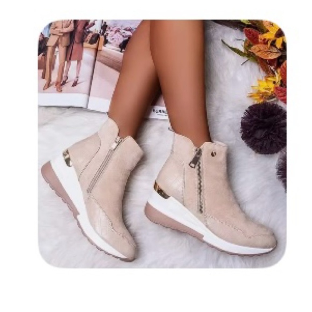 Women's Beige Ankle Boots